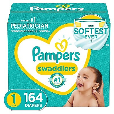 Pampers Swaddlers Active Baby Diapers Enormous Pack Size 1 164ct $35.99