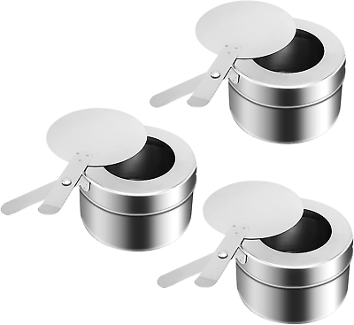 #ad Stainless Steel Chafer Wick Fuel Sterno Canned Heat Holder With Safety Cover Per $31.01