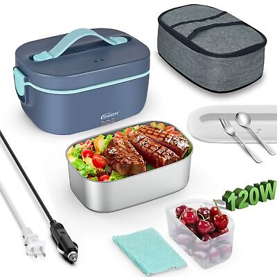 #ad 120W Electric Lunch Box 4 IN 1 12V 24V 110V 220V Hot Lunch Box For Adults 1... $41.16