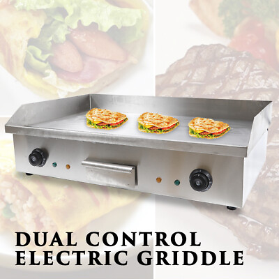29quot; Commercial Electric Countertop Griddle Flat Top Grill BBQ Hot Plate 4400W $182.00