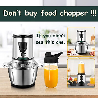 Electric Food processor UIO 2 in 1 Electric Food Chopper and Personal Blender $34.59