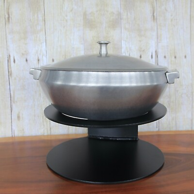 CHAFING DISH ON BLACK METAL STAND MADE IN INDIA NEW BUT WITHOUT TAGS $18.00