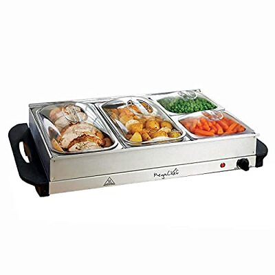 #ad 4 Section Buffet Warmer Server Professional Hot Plate Food Warmer Station ... $88.04