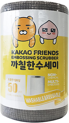 #ad Kakaofriends Disposable Dish Scrubber Towel Multipurpose Scouring Sheets ... $30.99
