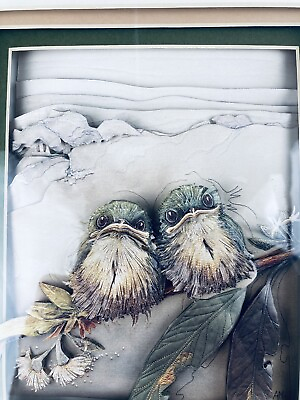 Custom Framed 3D picture 2 adorable Australian Birds perched on a Gumtree AU $105.00