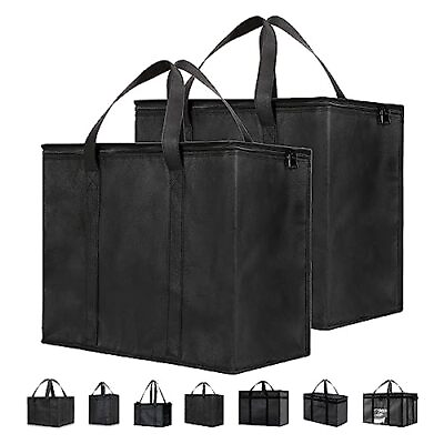#ad Insulated Cooler Bag and Food Warmer for Food Delivery amp; X Large 2 Black $42.57