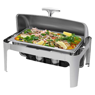 #ad 1PCS Granvell Rectangular Roll Top Chafing Dish Buffet Set Catering Food Warmer $134.99