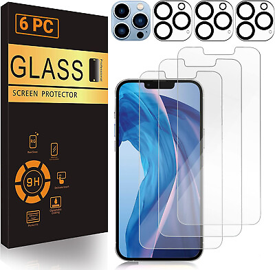 For iPhone 14 13 12 11 Pro Max Tempered Glass Screen Protector Camera Protector $9.23