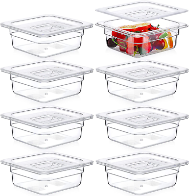 #ad Clear 1 6 Size Food Pan Restaurant Containers with Lids Square Cambro Food Stora $46.24