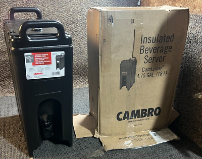 #ad CAMBRO EA500LCD110 Insulated Beverage Container 16 1 2 x 9 x 24 Black $124.95