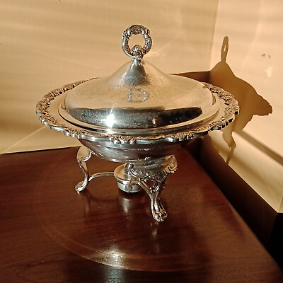 Vintage Covered Chafing Dish with Underbowl and Warmer $58.00