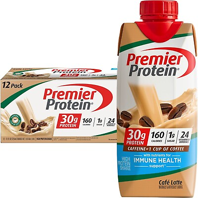 #ad Premier Protein Shake Café Latte 30g Protein 11 fl oz 12 Ct $22.19