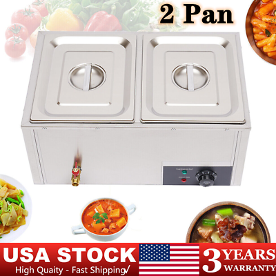 #ad #ad Countertop Electric Food Warmer Steamer 2 Pan Hot Well Bain Marie Countertop $93.77