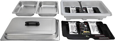 #ad Sterno SpeedHeat Flameless Buffet Chafer Set Includes Lid and 2 Food Pans $60.75