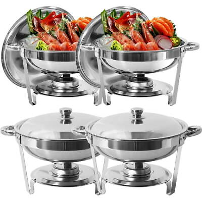 #ad 5Qt Round Chafing Dish Stainless Steel Chafer and Warmer Set for Party Buffet $79.99