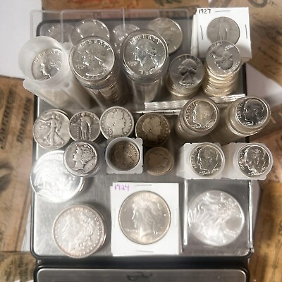 #ad #ad U.S. Silver Scale Mixed Lot Vintage U.S. Silver Coins $47.99