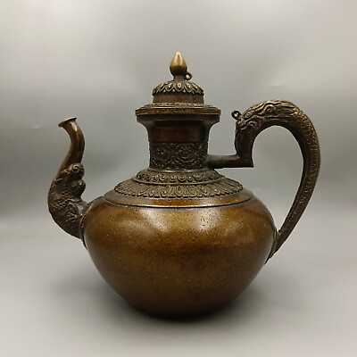 #ad Dragon handle dragon mouth big belly pot copper wine pot $297.00