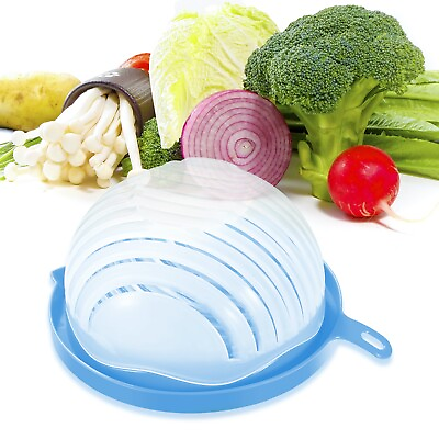 Salad Cutter Bowl Fruit Vegetable Food Chopper Slicer Drainer $11.98