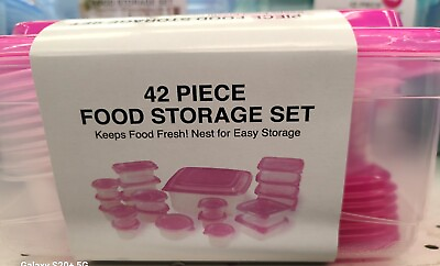 #ad 42pc BPA Free Food rectangular Circle Storage press amp; seal containers w lids. $55.15