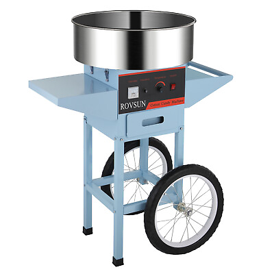 #ad Commercial Cotton Candy Machine Maker Cart Electric Candy Floss Maker Blue $179.99