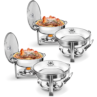 #ad #ad Chafing Dish Buffet Set 5QT Chafer Catering W Glass Lid Holder Food Warmer 4 Pcs $89.00