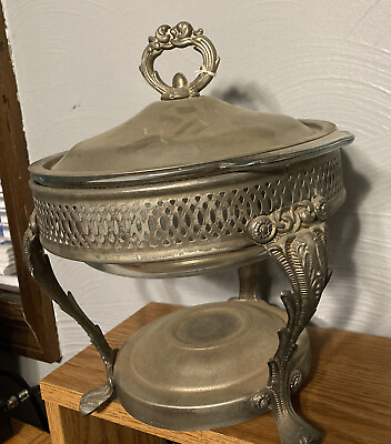 #ad Vintage Leonard Silver Plate Chafing Dish $25.99