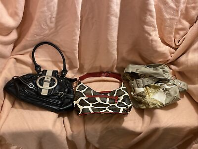 #ad #ad 3 Bruised Abused Assorted 3 Piece Purse Lot Betty Boop Zebra Vittoria Unbranded $19.00