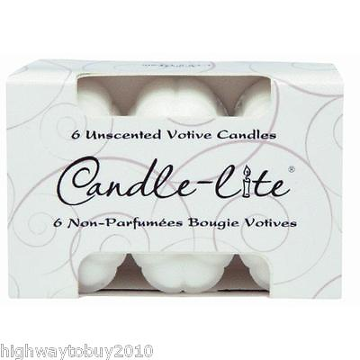12 ea Candle Lite # 1601595 6 packs White Unscented Food Warmer Votive Candles $69.90