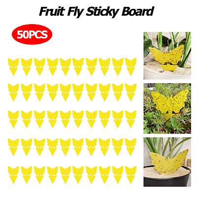 50Pcs Sticky Fruit Fly Traps Fungus Gnat Killer Trap use for Indoor Outdoor $7.39