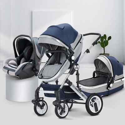 #ad Baby Stroller 3 in 1 High Landscape Car Stroller with Bassinet Portable Travel $455.68