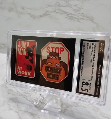 #ad 1982 Graded Nintendo Of America Card Jump Man Donkey Topps Sticker NM MINT CGC $65.00