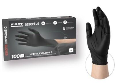 #ad #ad First Glove Black Nitrile Light Industrial Disposable Gloves 3 Mil Latex Free $11.99