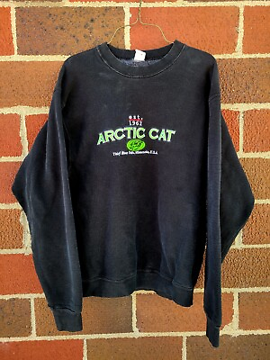 #ad Vintage Artic Cat Racing Team Artic Embroidered Crewneck Sweatshirt Sz M $28.00
