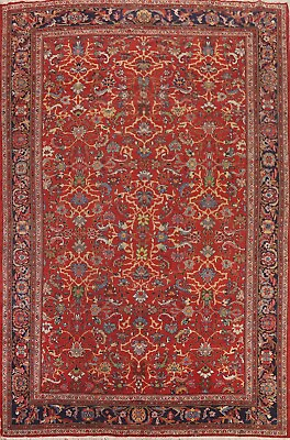 #ad Pre 1900 Antique Sultanabad Vegetable Dye Hand knotted Area Rug 10#x27;x13#x27; Carpet $9449.00