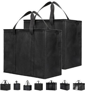 #ad Insulated Cooler Bag and Food Warmer XL 2 pack Black $18.98