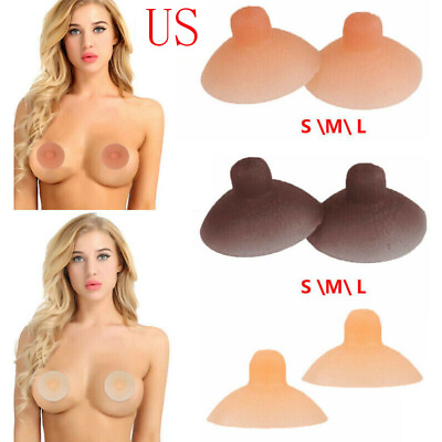 1 Pair Self Suction Silicone Fake Breast Nipples Enhancer Lift Bra Pad Pasties $6.57