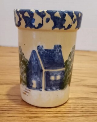 Vintage Alpine Pottery Winter Cabin Roseville Ohio 1996 $9.99