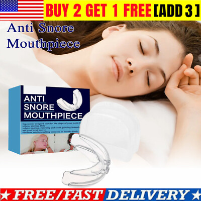 #ad 2024 Adjustable Anti Snoring Mouthpiece Guard Anti Snore Sleep Apnea Teeth Grind $6.99