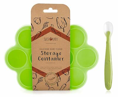 Convenient Baby Food Tray Set: 10 x 2.5oz Silicone Containers with Clip On Lid $11.99