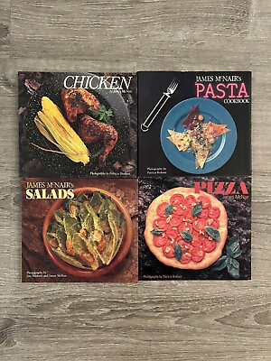#ad Lot Of 4 James McNair#x27;s Cookbooks PB Pasta Pizza Salad Chicken Recipes $13.99