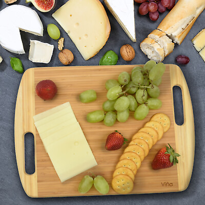 Bamboo Cheese Board and Knife Gift Set Tray Wood Cutting Board 16quot; x 11.5quot; $9.99