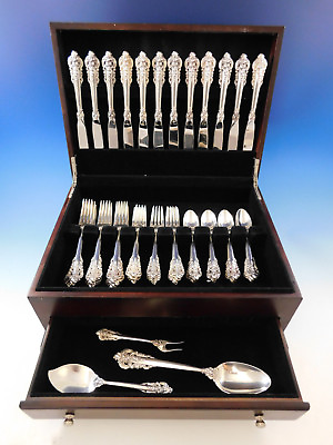 Grande Baroque by Wallace Sterling Silver Flatware Set for 12 Service 51 Pieces $2695.50