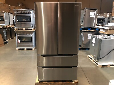 #ad 36 in. 4 Door French Door Refrigerator Stainless OPEN BOX COSMETIC IMPECTIONS $850.00