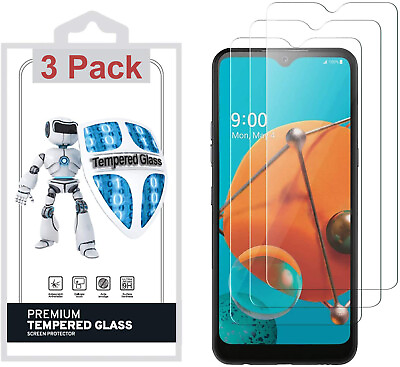 3 Pack 9H Tempered Glass for LG K51 Q51 Full Cover Clear Screen Protector $6.99
