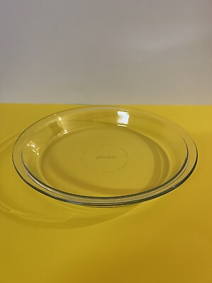 Vintage Pyrex Round Clear Glass Baking Pie Dish 9” Made in USA $12.20