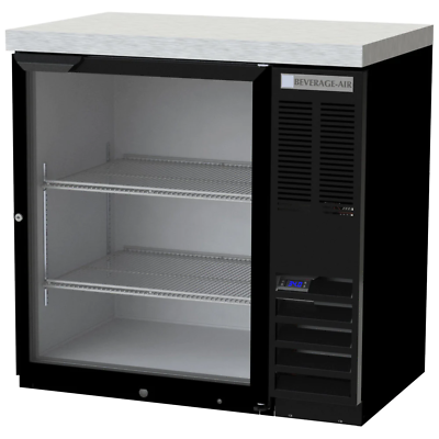 #ad Beverage Air 36quot; Black Counter Height Glass Door Back Bar Refrigerator $3978.32