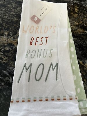 #ad Target Dish Towels Worlds Best Bonus Mom Set Of 2 New $5.00