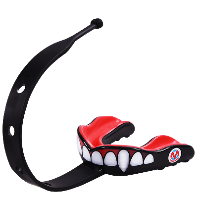 Football Mouth Guard with Strap Vampire Fangs Strapped Mouth Guard Football $12.99
