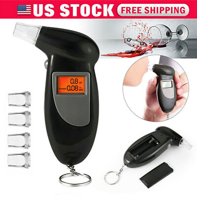 #ad Digital LCD Police Breath Breathalyzer Test Alcohol Tester Analyzer Detector $8.39