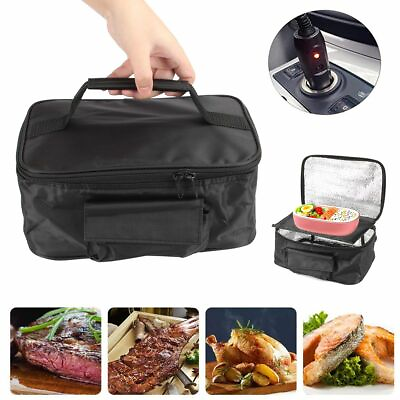 #ad 12V Car Electric Food Warmer Heating Portable Lunch Box Bag Mini Oven Container $25.20
